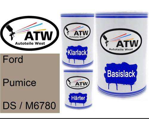 Ford, Pumice, DS / M6780: 500ml Lackdose + 500ml Klarlack + 250ml Härter - Set, von ATW Autoteile West.